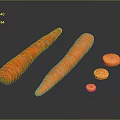 Fresh Orange Carrots With Whole And Sliced Pieces On Dark Surface