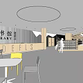 Modern Library Bookstore Reading Room Reading Room 3d model