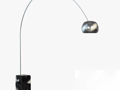Modern Arched Floor Lamp With Spherical Shade And Square Metal Base 3d model