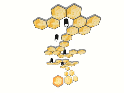 Modern Ceiling Lights Featured Lamps 3d model