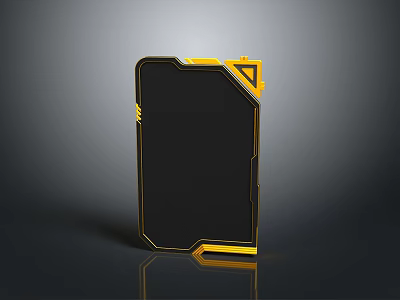 Modern Decorative Furniture Frame With Black Body And Yellow Geometric Accents 3d model