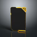 Modern Decorative Furniture Frame With Black Body And Yellow Geometric Accents