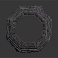 Ancient Circular Stone Architectural Structure with Multi Tiered Base and Arched Openings in Classical Design