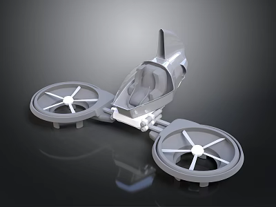 Modern Personal Flying Device With Dual Propellers And Cockpit Seat Structure 3d model