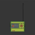 Green Portable Radio With Antenna And Control Knobs For Daily Use 3d model