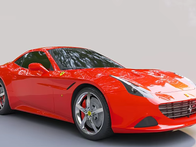 Red Sports Car With Sleek Design And Alloy Wheels 3d model