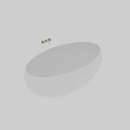Modern White Oval Acrylic Bathtub With Sleek Gold Faucet Hardware And Design