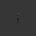 Classic Assault Rifle With Red Wooden Stock And Silver Metal Body Design