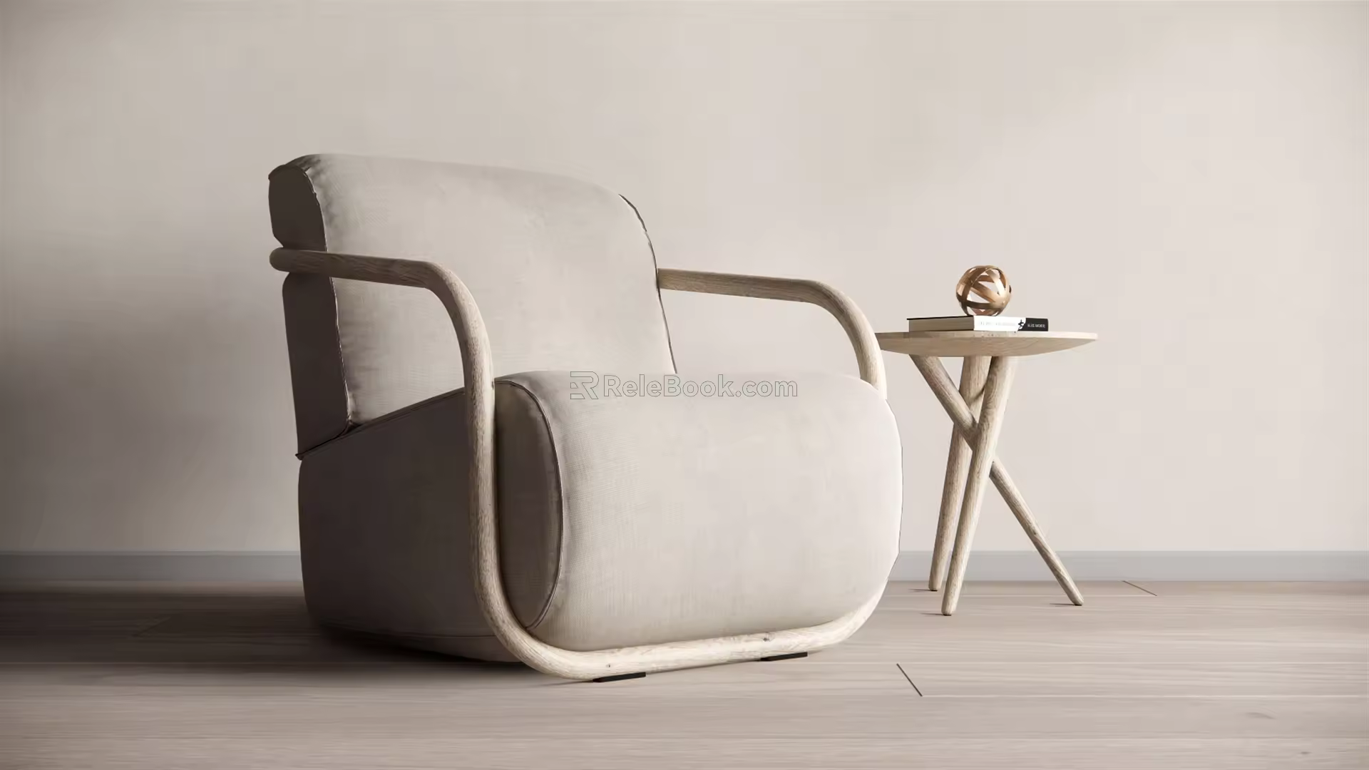 Modern single sofa leisure chair side combination 3d model