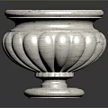 Classic White Ceramic Planter With Scalloped Design And Pedestal Base