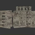 Heavy Duty Stacked Wooden Pallets For Industrial Storage And Transport Equipment