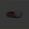 Brown Crocs Clogs With Fleece Lining And Holes Design Button Closure 3d model