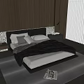 Elegant Double Bed With Leather Headboard White Bedding And Nightstand In Modern Bedroom