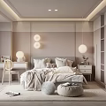 Kids Room Interior With Pastel Pink Walls Cozy Bed Desk Chair And Storage Cabinets