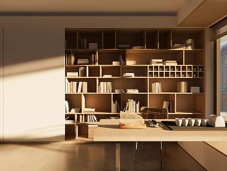 Modern guest dining room living room bookcase 3d model