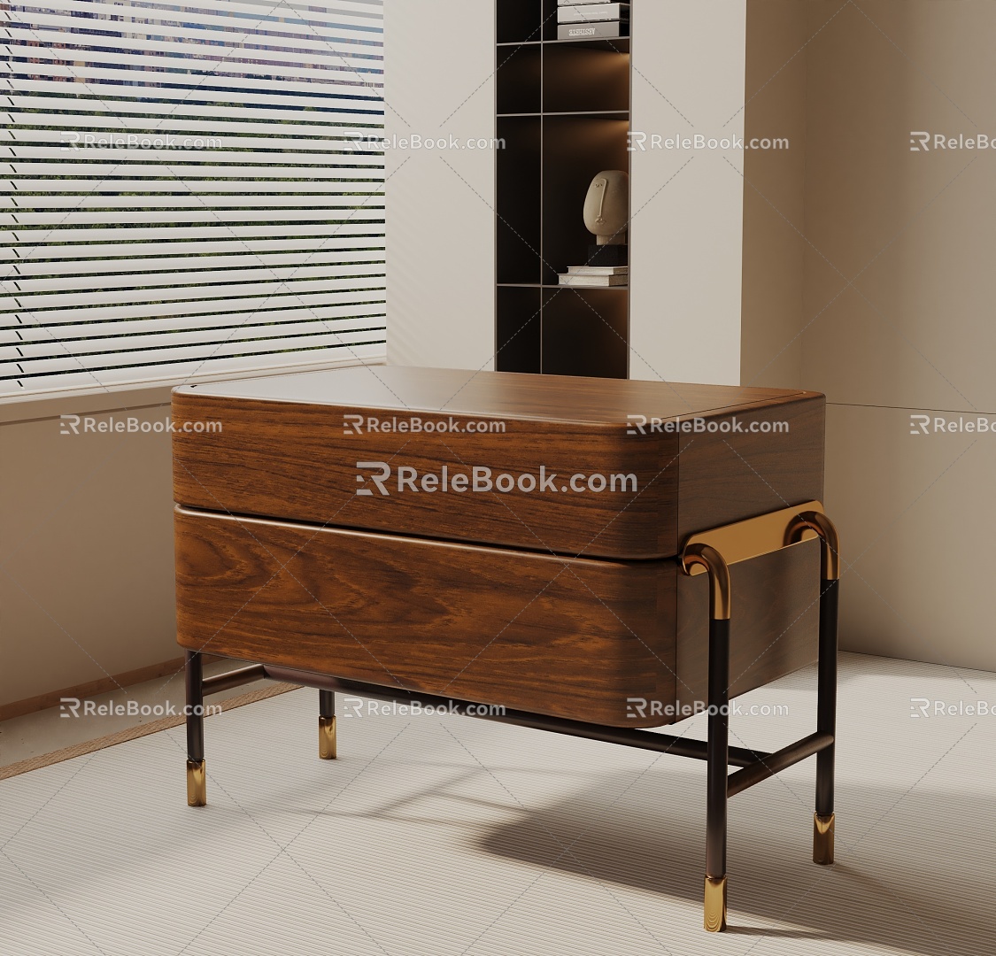 Modern Bedside Cabinet 3d model