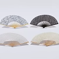 Traditional Handheld Fans With Various Patterns And Bamboo Frames