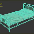 Vintage Metal Bed With Carved Headboard Footboard And Light Colored Sheets