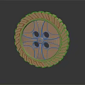 Modern Button Keychain Pull Cable Zipper 3d model
