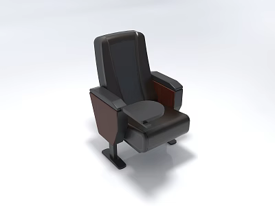 Modern Single Sofa With Leather Upholstery Wooden Arms And Metal Base 3d model