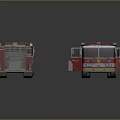 Functional Red Fire Trucks With Ladders Water Tanks And Emergency Equipment