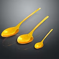 Yellow Household Spoons Set Of Three For Kitchen And Dining Use