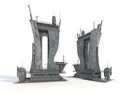 Industrial LOFT Cartoon Building Ship Building 3d model