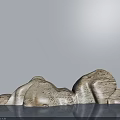 Natural Style Stone and Wood Sculpture with Intricate Textures and Modern Decorative Design