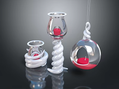Modern Candlestick Candle Crystal Candlestick Creative Candlestick 3d model