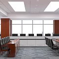 Public Office Area Command Center With Emergency Management Large Screen Conference Table And Office Chairs