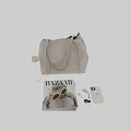 Stylish Accessory Decor Set With Beige Handbag Transparent Water Bottle Magazine Sunglasses Mobile Phone Keys