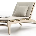 Modern Lounge Chair With Wooden Frame Woven Rattan Seat Cushion And Books On Top