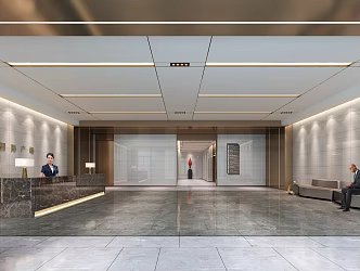 Office Hall Lobby 3d model
