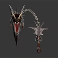 Mythical Dragon Head Chain Weapon With Spiked Hammer And Intricate Metal Design