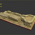 Handmade Wood and Stone Craft Pieces with Rough Surfaces on Red Display Base