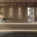 Japanese-style reception desk 3d model