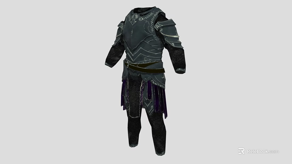 Medieval Black Weapon Armor With Decorative Details And Protective Design 3d model 