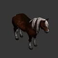 Brown Horse With White Mane And Tail Standing In Natural Outdoor Setting