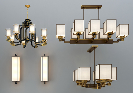 New Chinese Chandelier 3d model