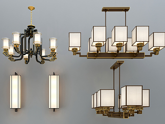 New Chinese Chandelier 3d model