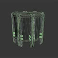 Circular Metal Frame Container With Dark Panels Support Legs And Fasteners