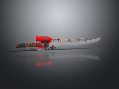 Military Rocket Launcher With Red Cylindrical Components And White Body Structure 3d model