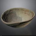 Ancient Carved Pottery Bowl With Red Black Patterns And Traditional Sculpture Design