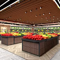 Supermarket Grocery Fresh Produce Display With Colorful Fruits Vegetables And Shelves Layout