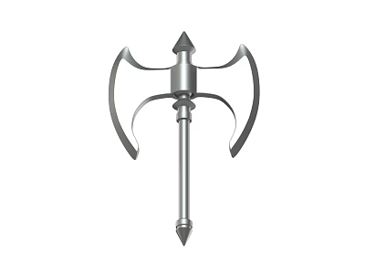 Ancient Multi Bladed Spiked Polearm Weapon With Long Shaft And Curved Blades 3d model