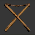 Foldable Wooden Stool With Handwoven Wicker Seat And Natural Craft Design
