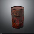 Rusty Red Barrel For Storing Homemade Food Ingredients In Pantry