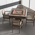 Mahjong Table and Chair Mahjong Machine Chess and Card Table 3d model