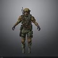 Military Tactical Soldier Figure With Helmet Backpack And Combat Gear