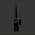 Weapon Controller With Black Buttons Red Handle Two Antennas And Green Circular Logo